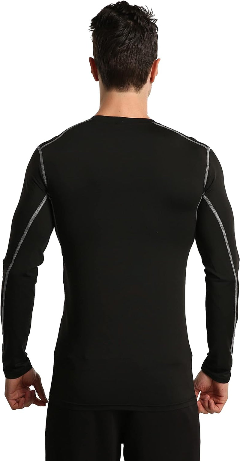 5 or 3 Pack Compression Shirts for Men Long Sleeve Cool Dry Athletic Workout Baselayer Baseball Undershirt Tops
