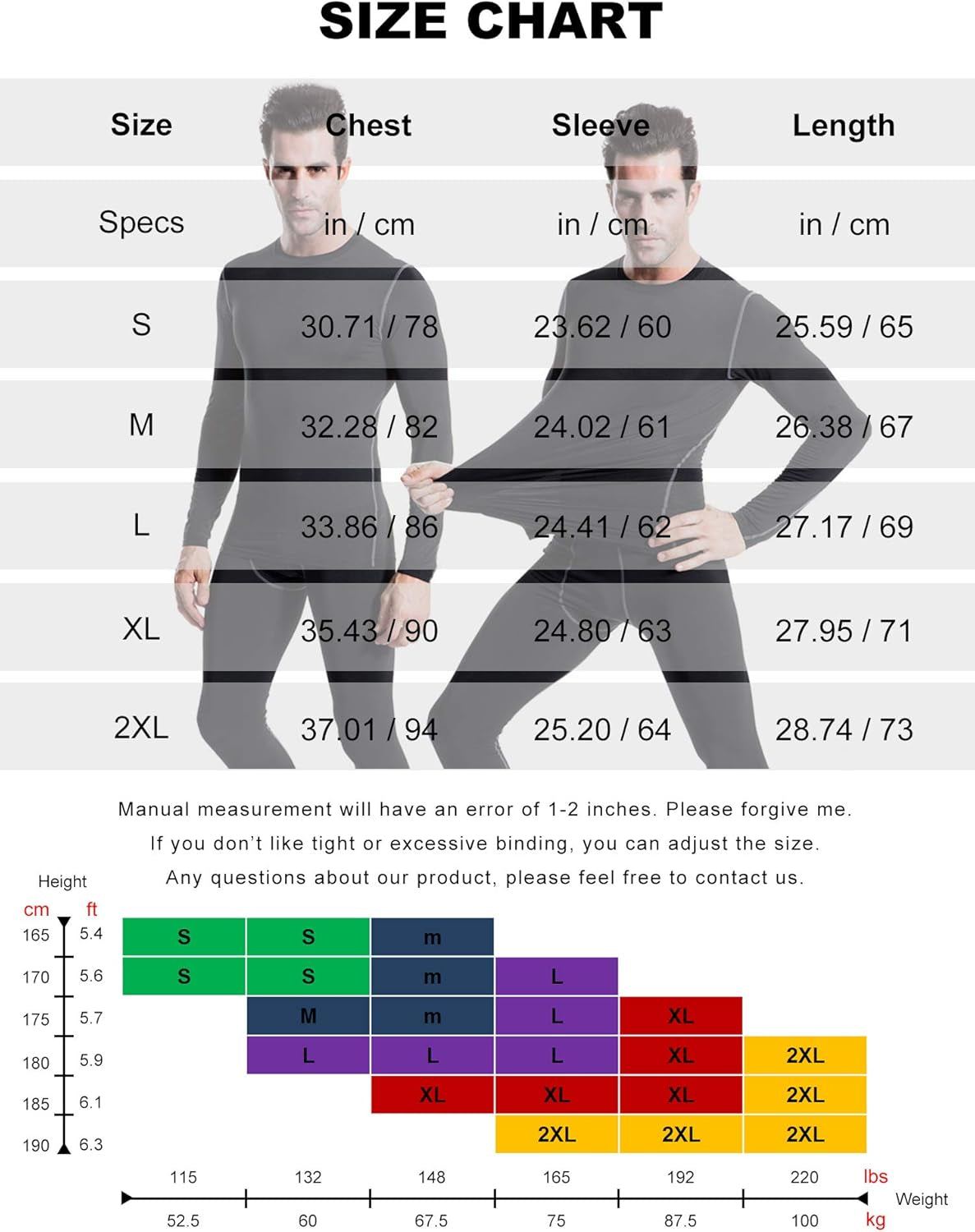 5 or 3 Pack Compression Shirts for Men Long Sleeve Cool Dry Athletic Workout Baselayer Baseball Undershirt Tops