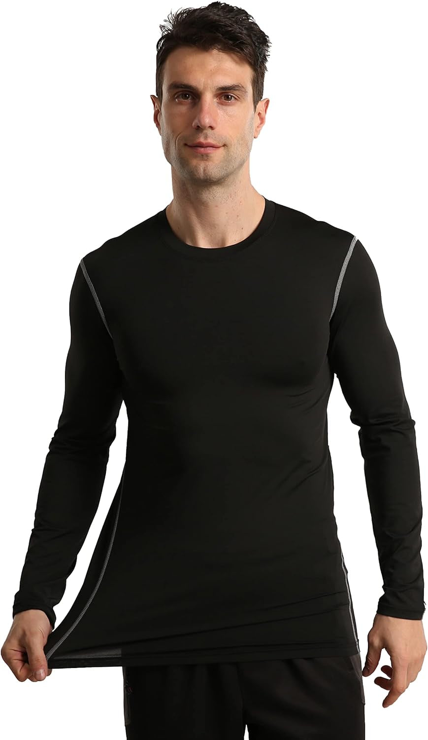 5 or 3 Pack Compression Shirts for Men Long Sleeve Cool Dry Athletic Workout Baselayer Baseball Undershirt Tops