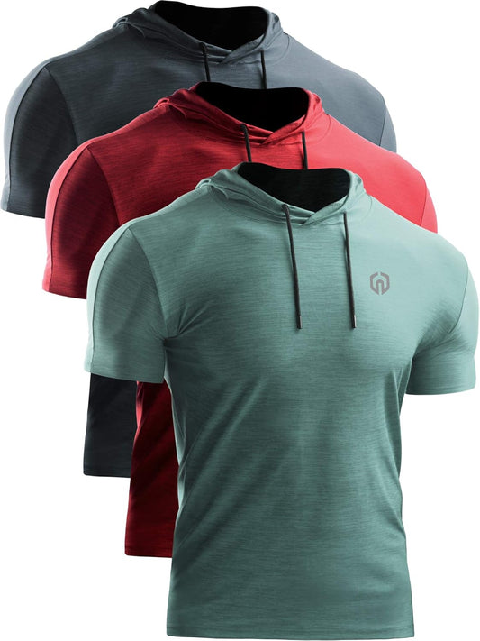 Men'S Dry Fit Performance Athletic Shirt with Hoods