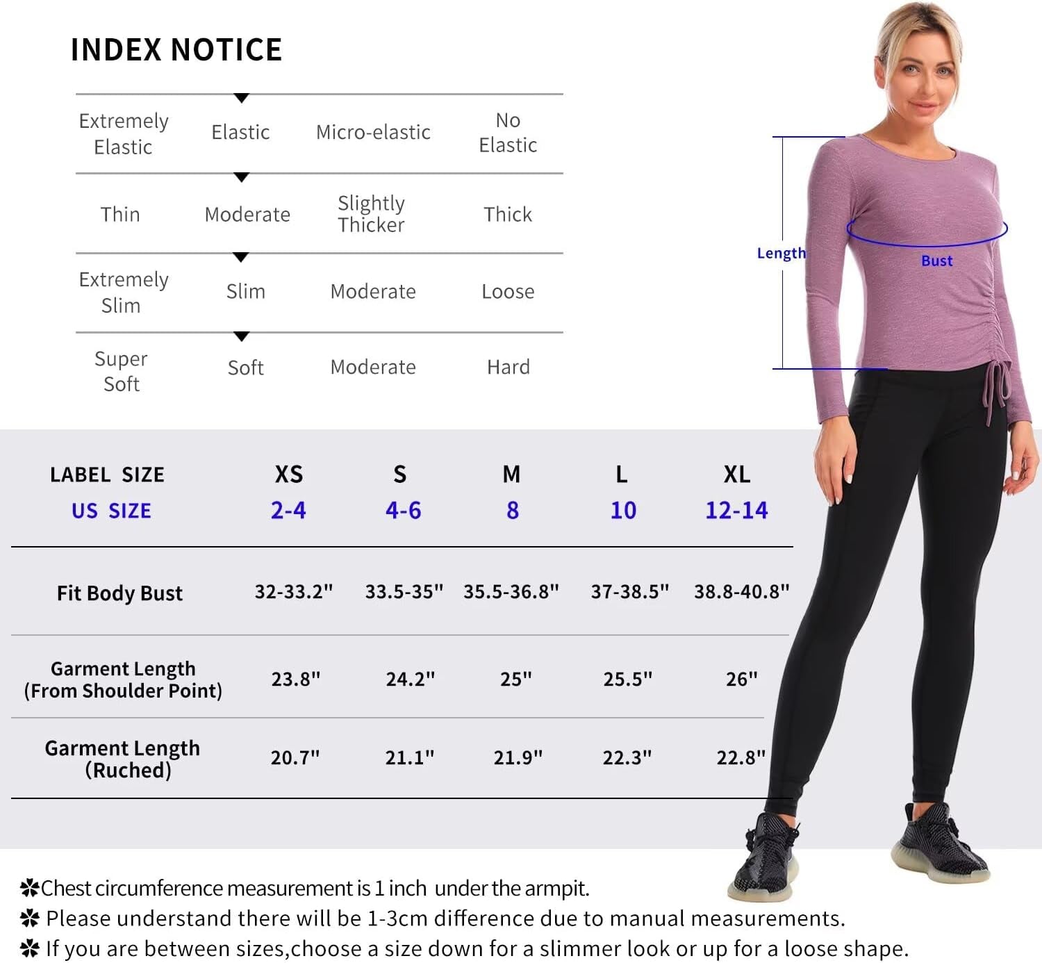 Womens Long/Short Sleeve Workout Tops Ruched Side Yoga Atheltic Shirt Slim Fitted
