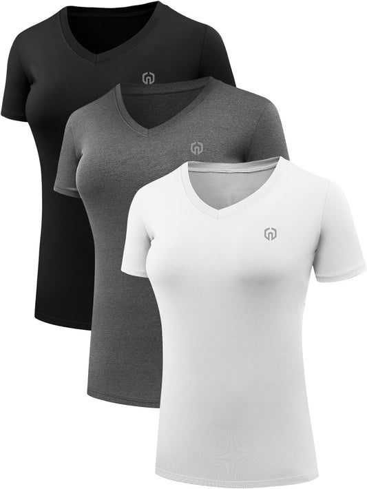Women'S 3 Pack Compression Workout Athletic Shirt