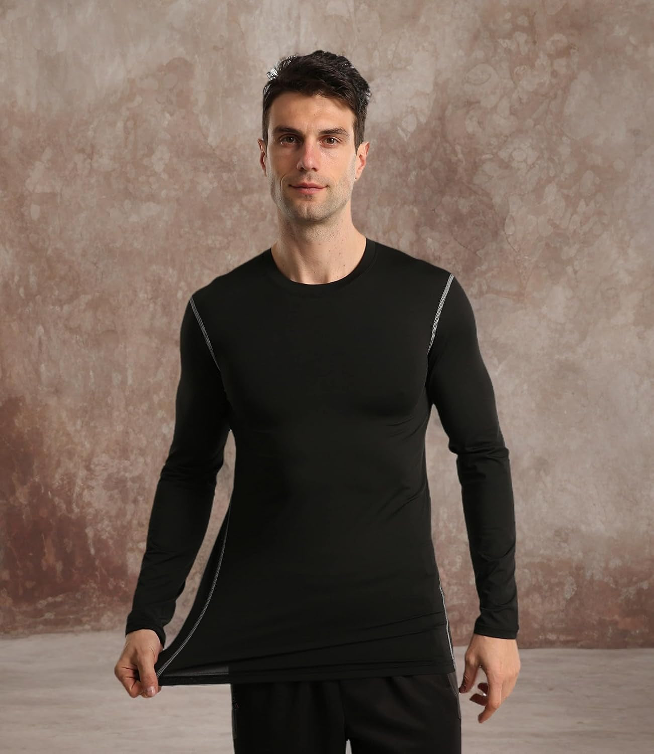 5 or 3 Pack Compression Shirts for Men Long Sleeve Cool Dry Athletic Workout Baselayer Baseball Undershirt Tops