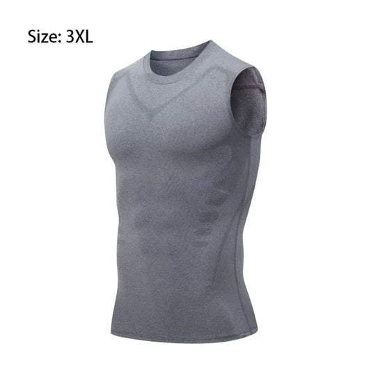 Ionic Shaping Vest Men'S Sports Skin-Tight Vests Fast Dry Breathable Slim Sleeveless Elastic Vest Fitness Top Cycling Vest